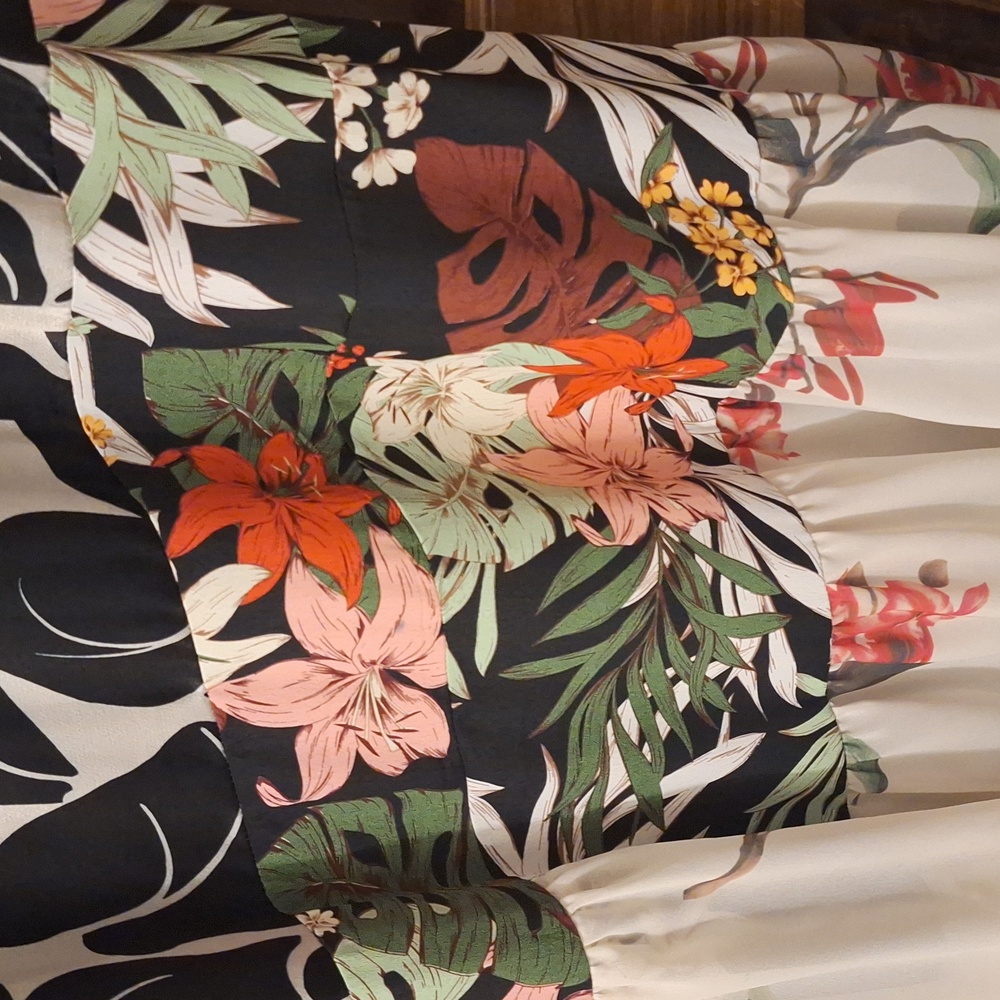 SHANA Floral Black and White Maxi Dress, S - Picture 3 of 5